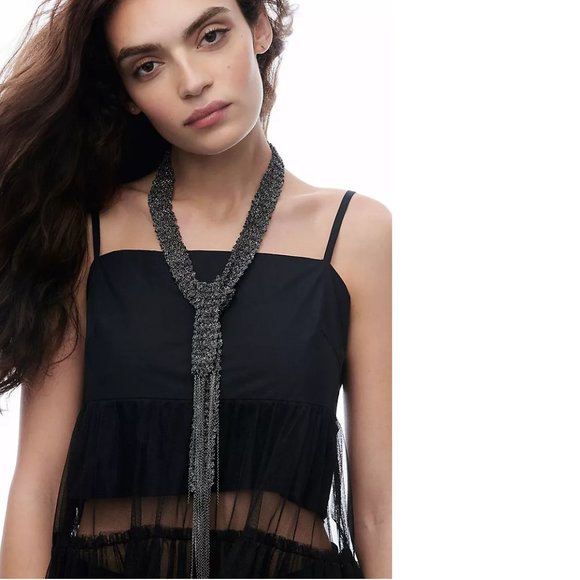 Anthropologie Maeve Tiered Tulle Tunic new with tag nwt black color - Picture 4 of 10